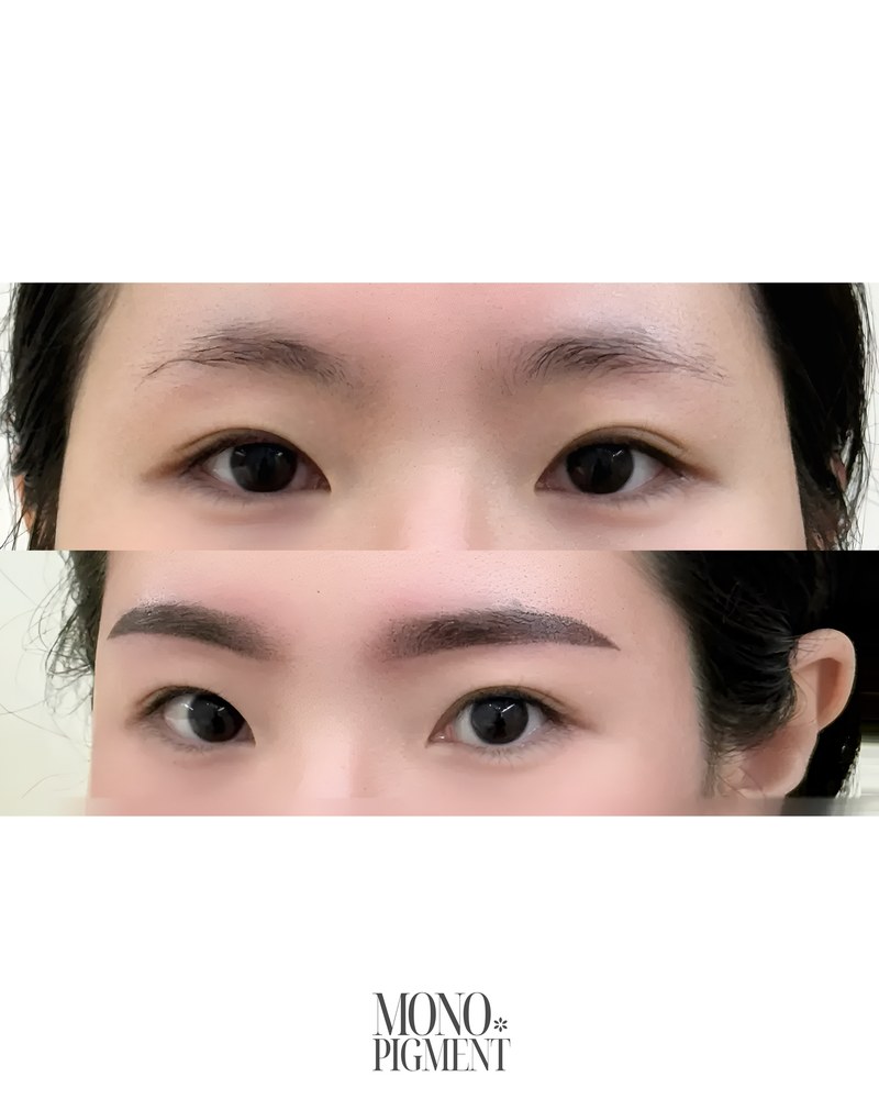 PMU 여자 눈썹 시술 전후 3