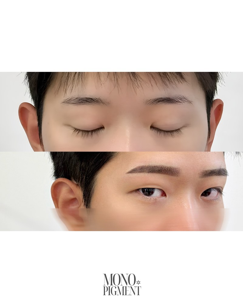 PMU 남자 눈썹 시술 전후 2